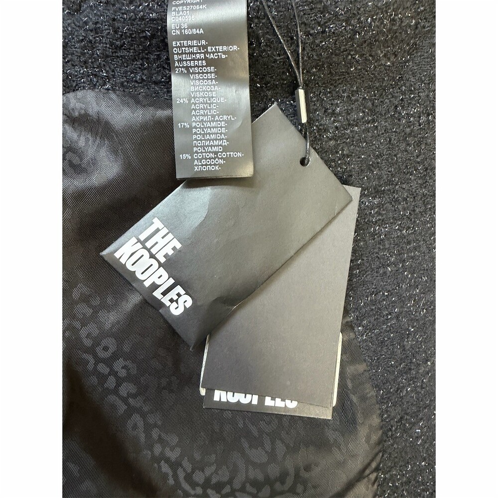 The Kooples Blazer Jacket Womens Small Black Structured Tailored Button 36/S - Picture 13 of 16